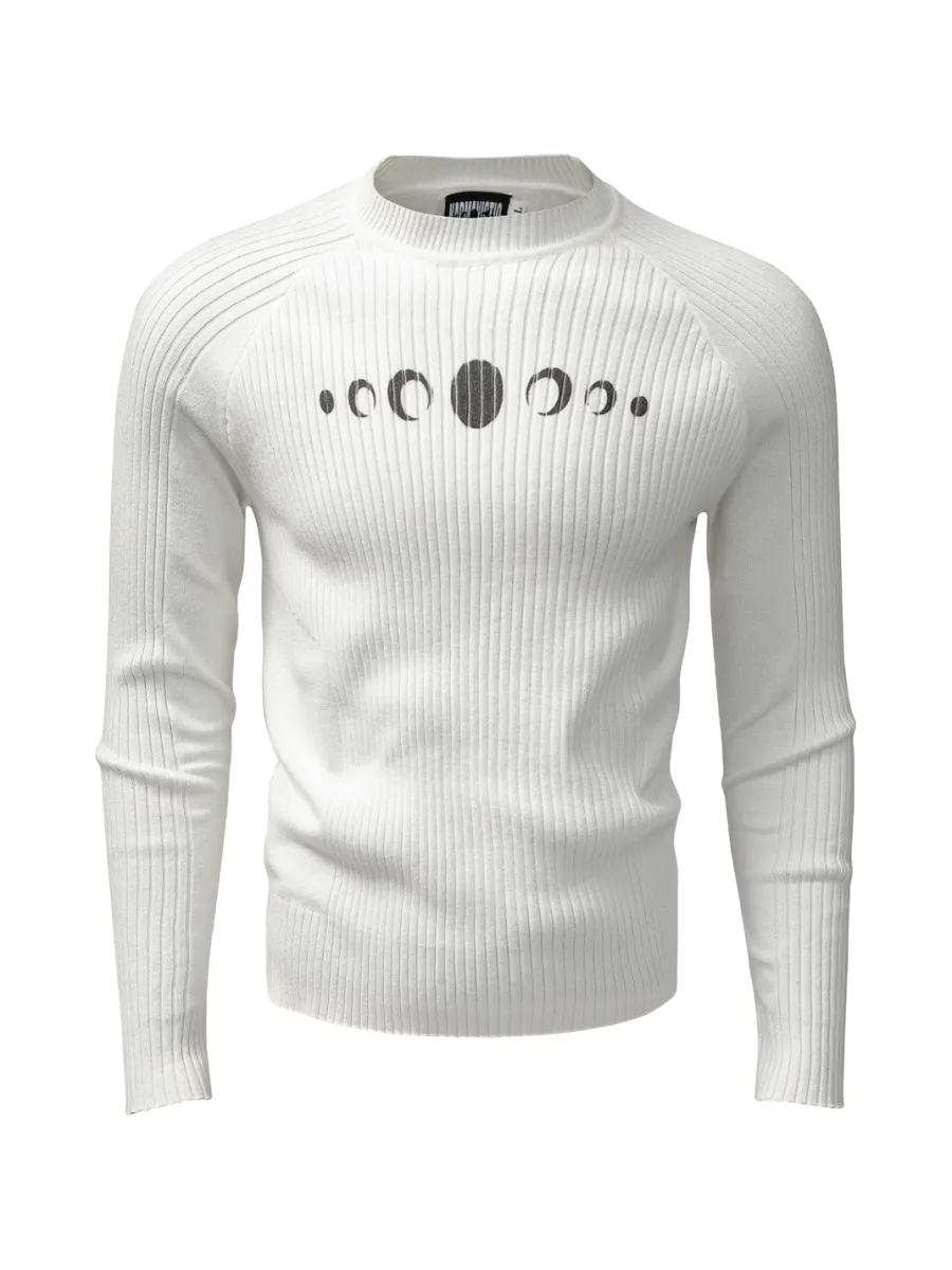 KARMANISTIC | Slim Fit Moon Phase Ribbed Sweater - 4