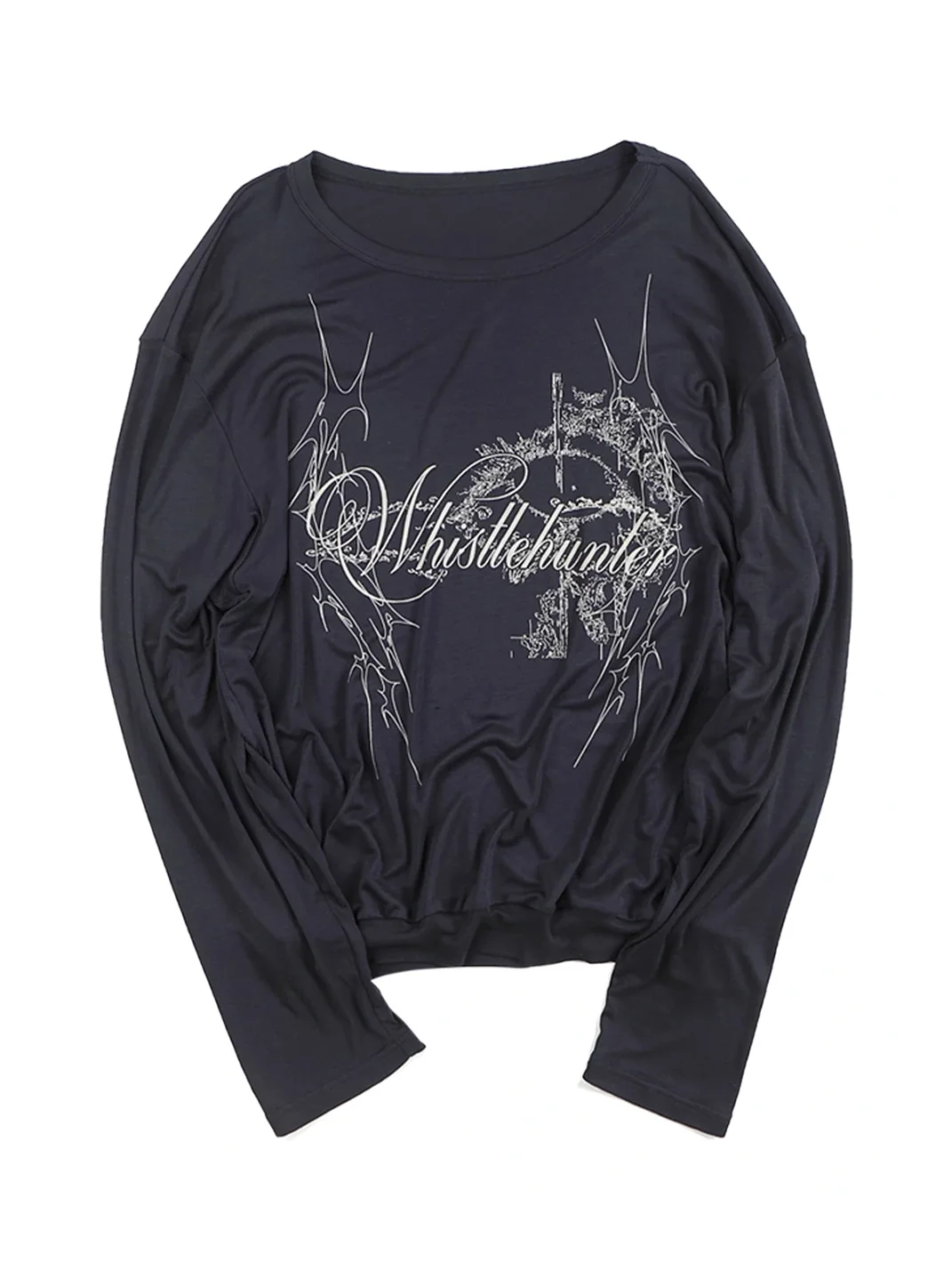WHISTLEHUNTER | Printed Cropped Long Sleeve T-Shirt