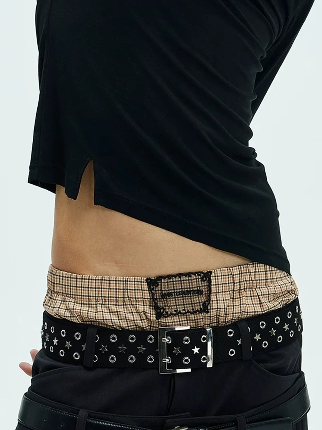 WHISTLEHUNTER | Plaid Lace-Trimmed Boxer Briefs