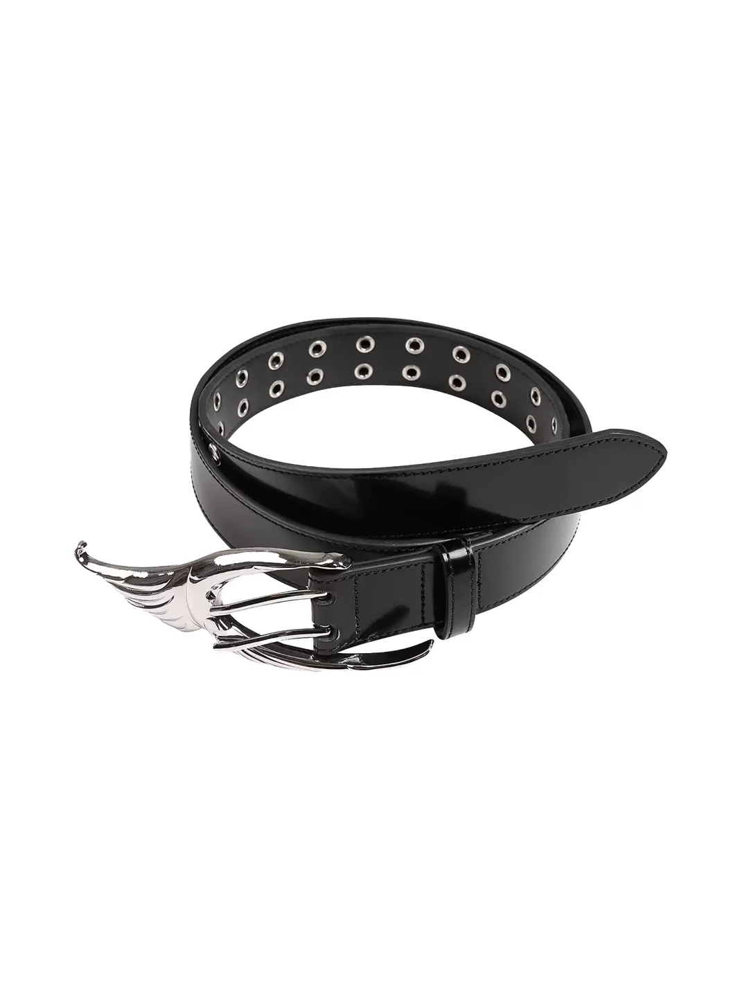WHISTLEHUNTER | Punk Glossy Leather Double-Pin Belt