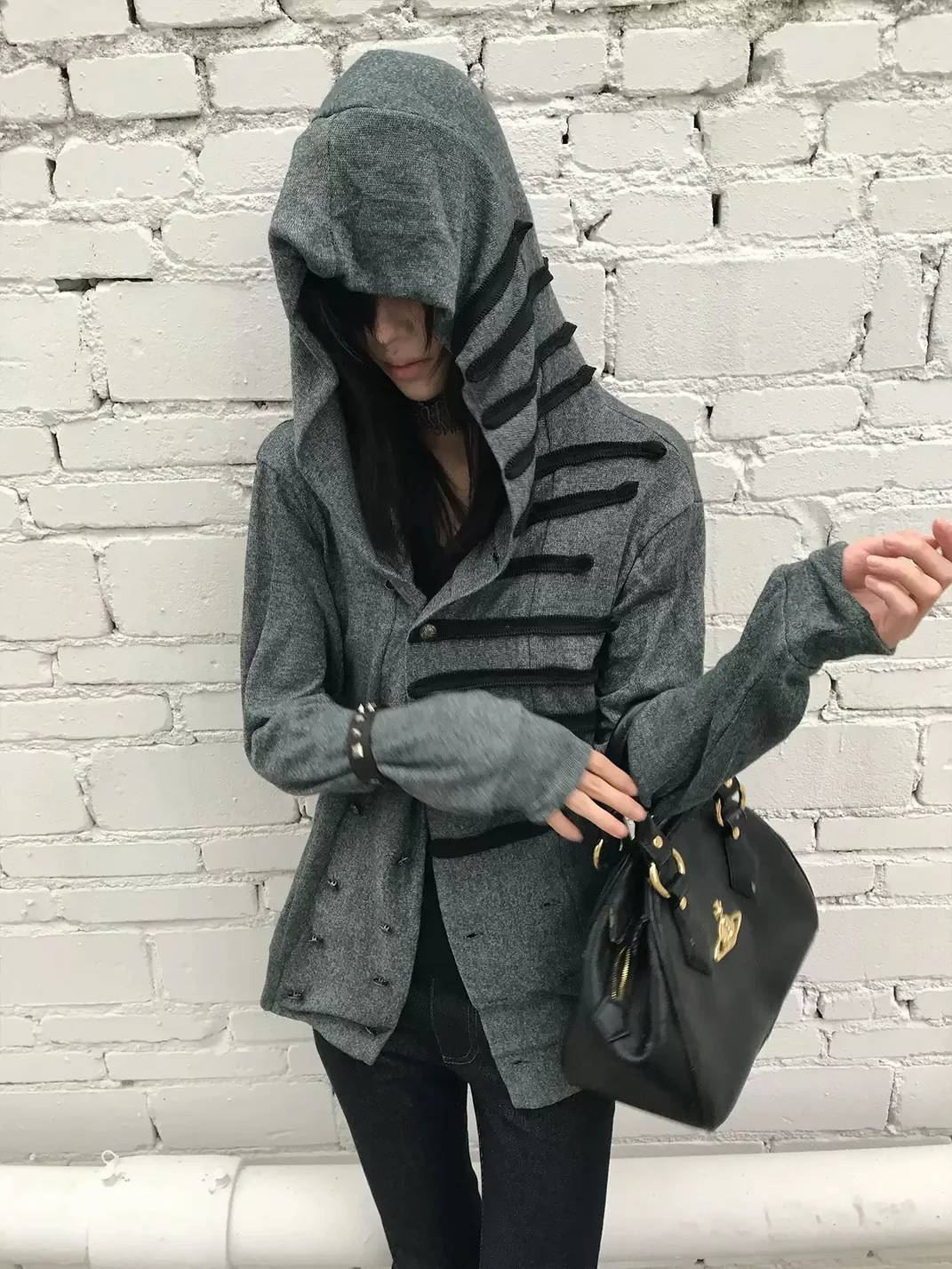 WHISTLEHUNTER | Cropped Hooded Double-Breasted Jacket