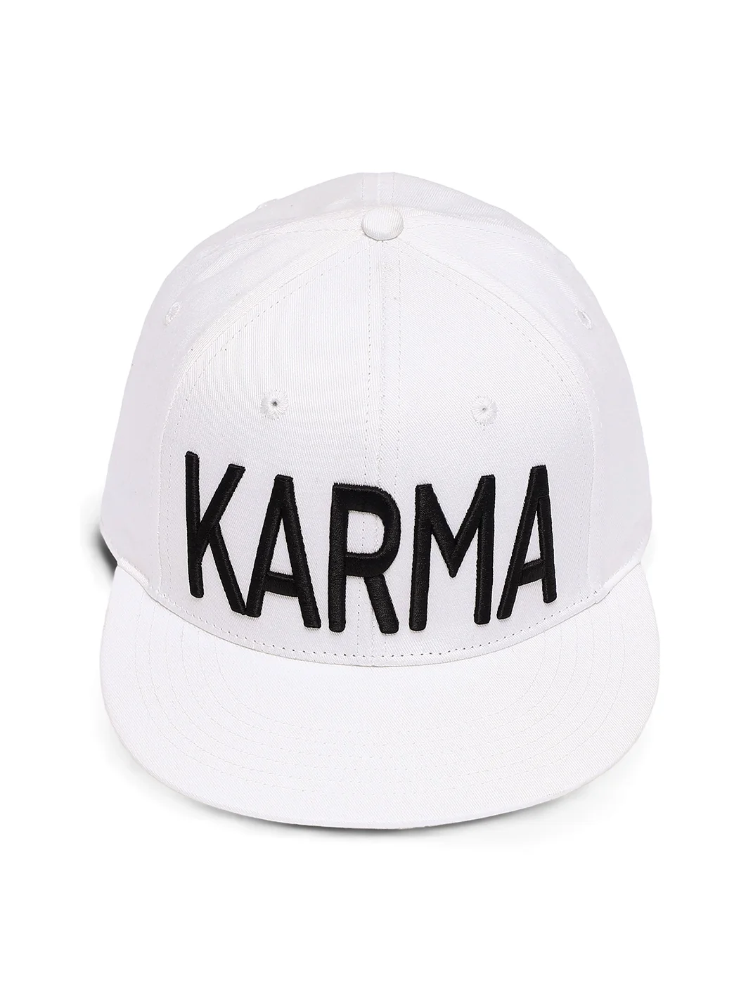 KARMANISTIC | Embroidered Lettering Flat-Brim Cap