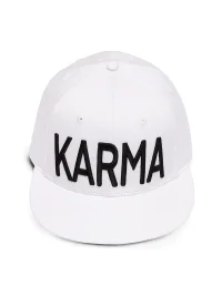 KARMANISTIC | Embroidered Lettering Flat-Brim Cap