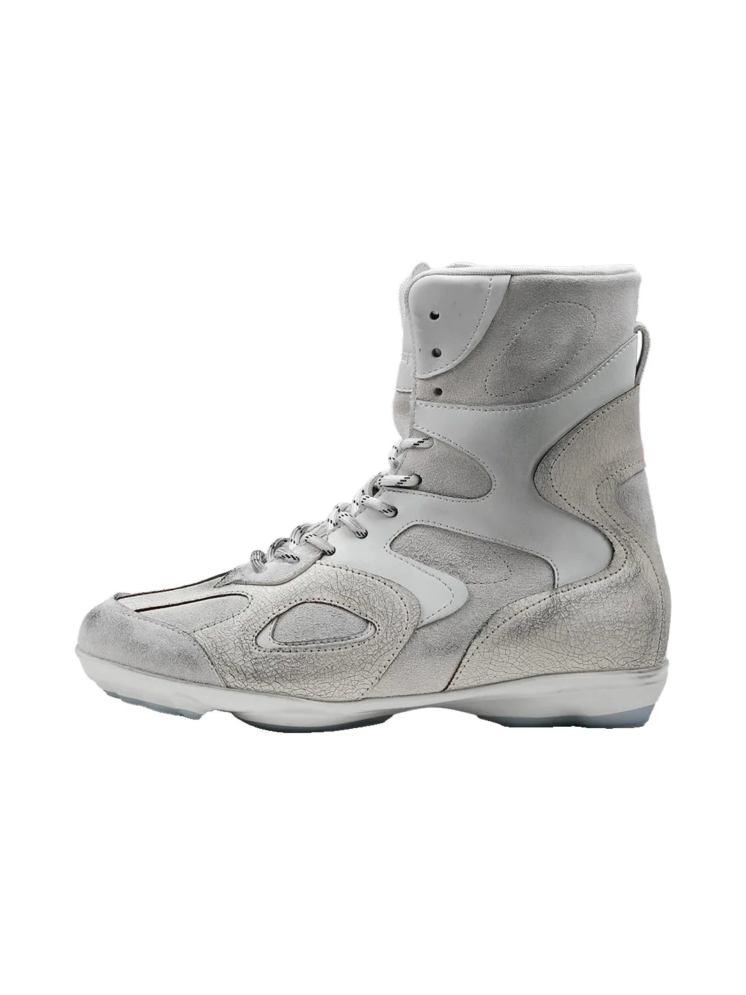 HANQIAORIJI | Distressed Deconstructed High-Top Trainer