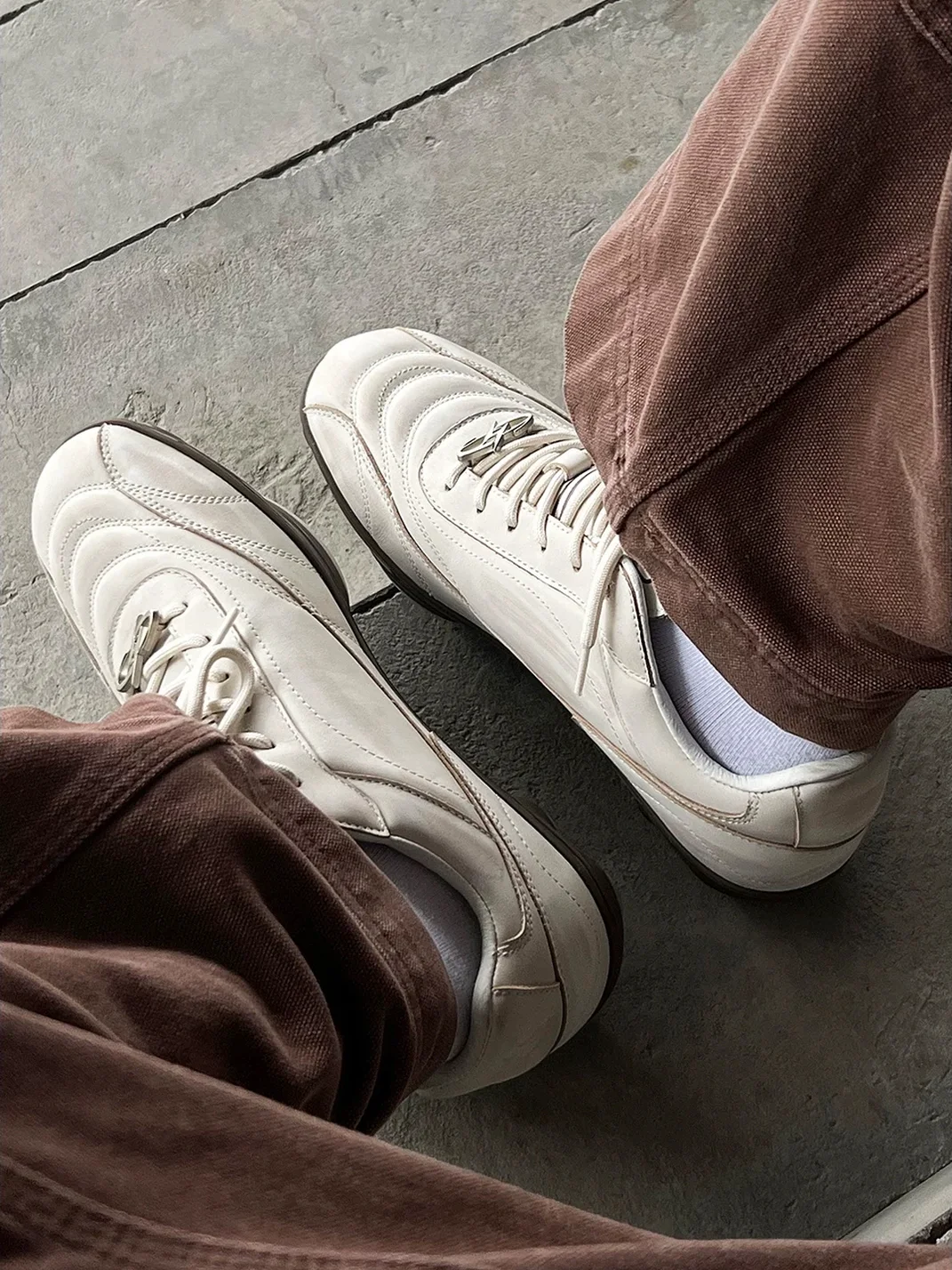 HANQIAORIJI | Distressed Leather German Trainer Sneakers