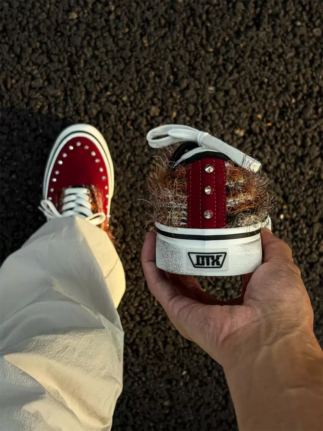 ZDZZFT | Studded Rhinestone Reddish Brown Casual Sneakers