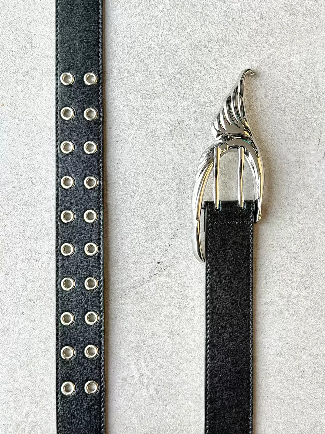 WHISTLEHUNTER | Punk Glossy Leather Double-Pin Belt
