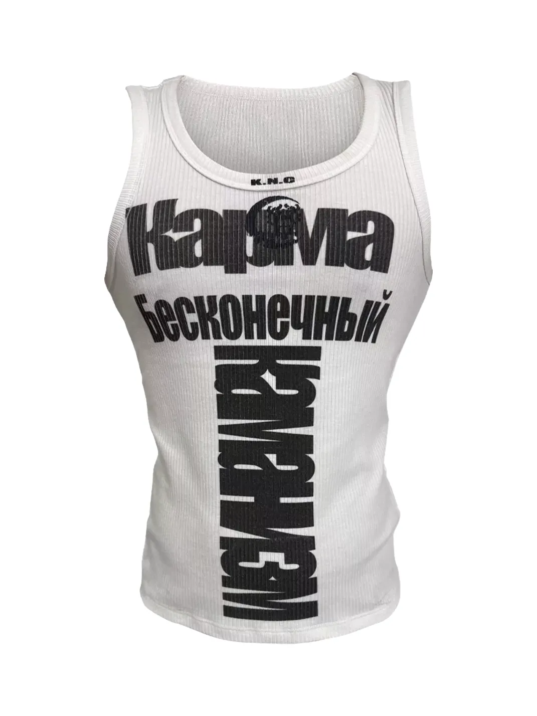 KARMANISTIC | Retro Ribbed Graphic Gym Tank Top