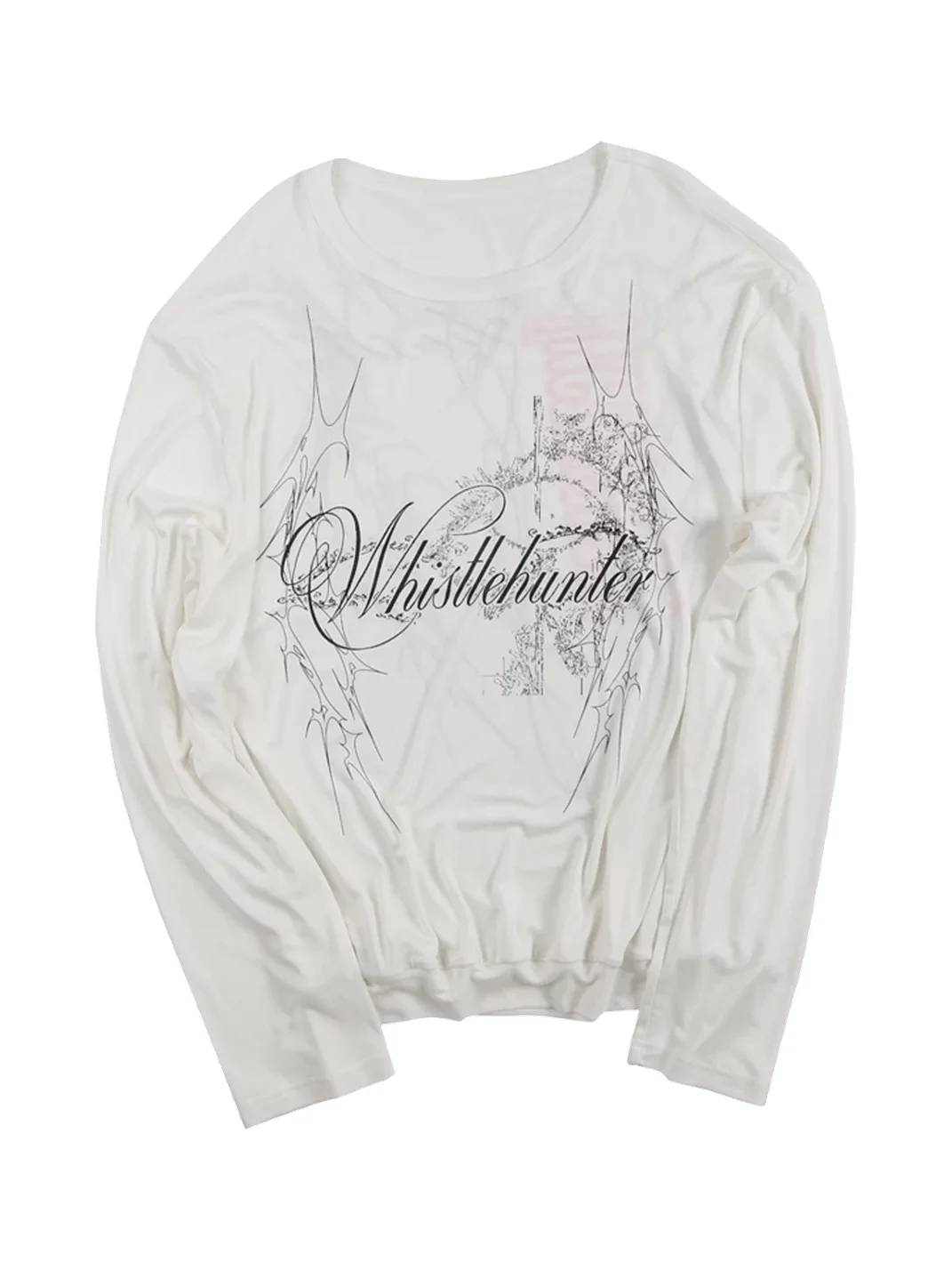 WHISTLEHUNTER | Printed Cropped Long Sleeve T-Shirt