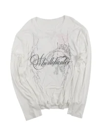 WHISTLEHUNTER | Printed Cropped Long Sleeve T-Shirt