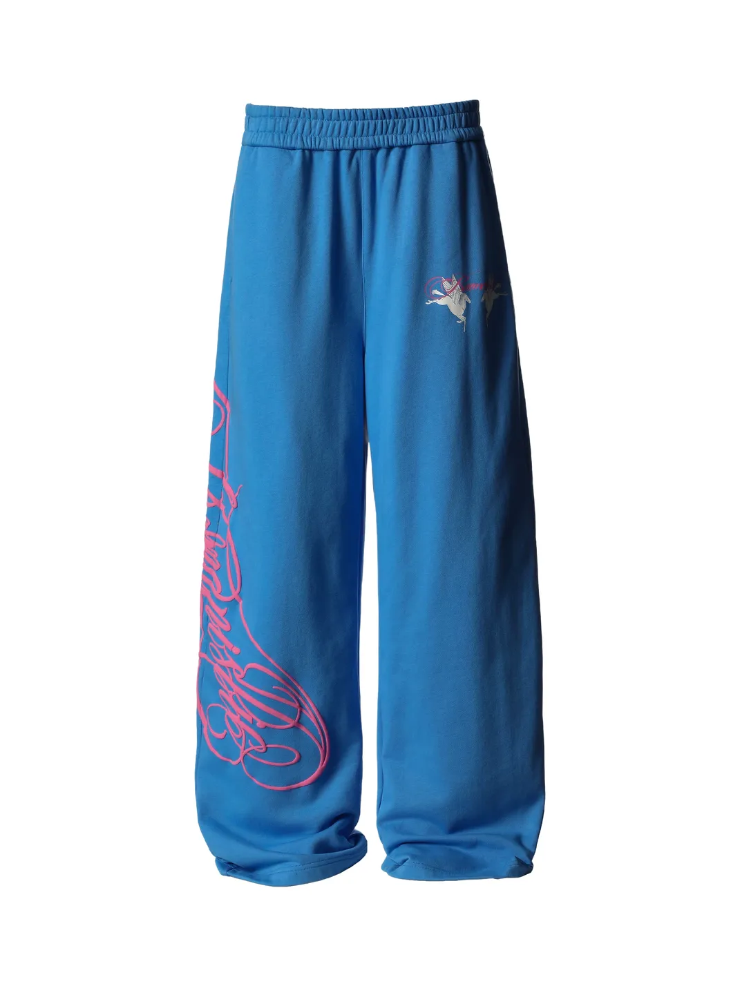 KARMANISTIC | Loose Wide Leg Graphic Drawstring Sweatpants