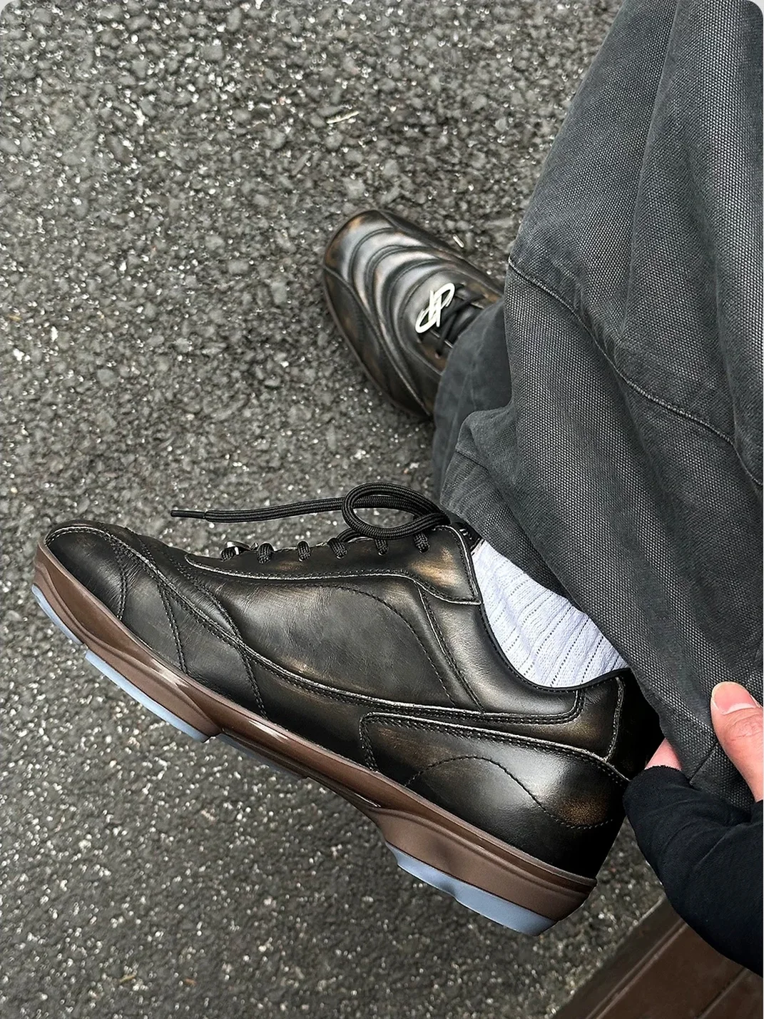 HANQIAORIJI | Distressed Leather German Trainer Sneakers