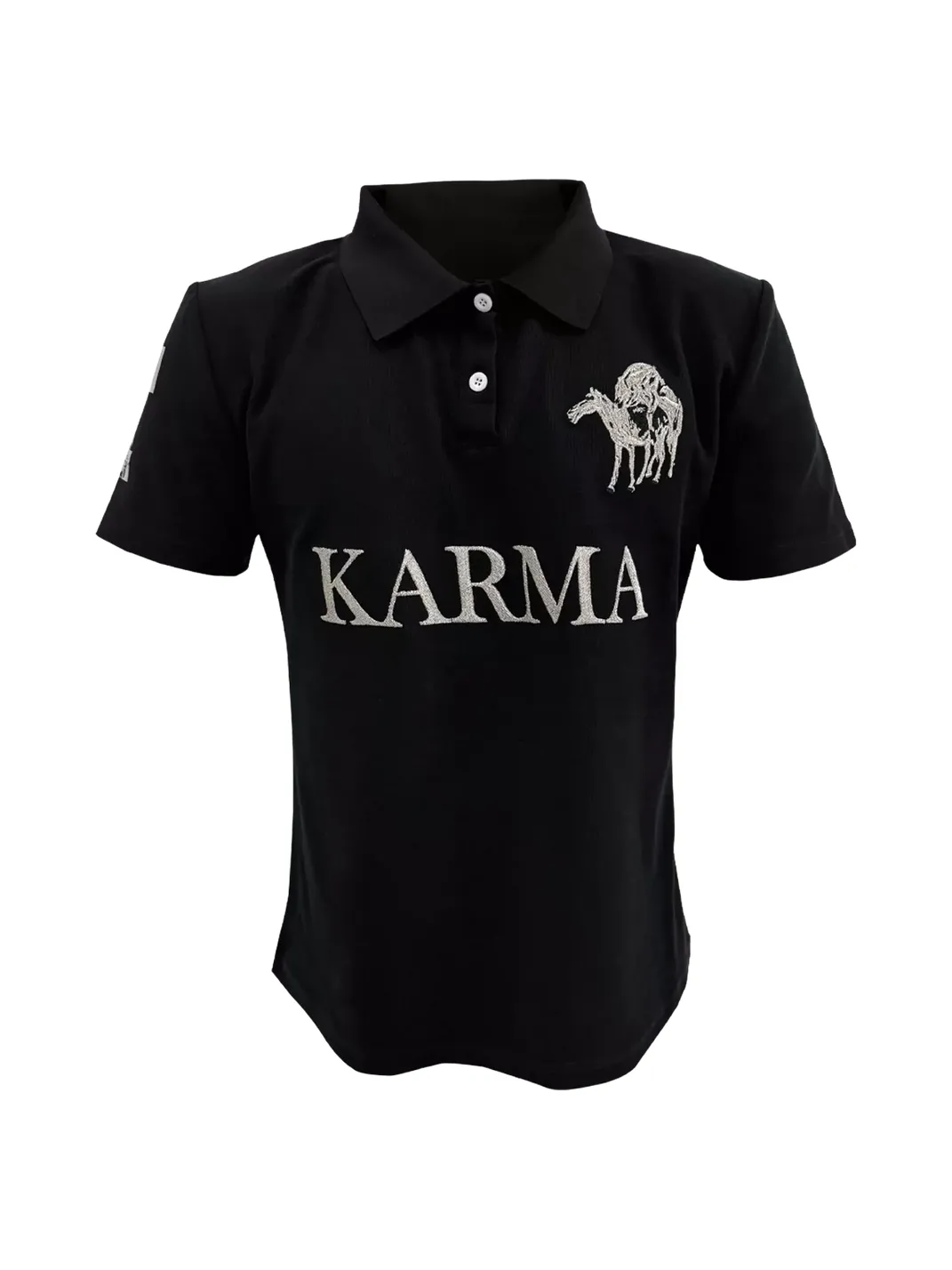 KARMANISTIC | Vintage Letter Print Polo Shirt