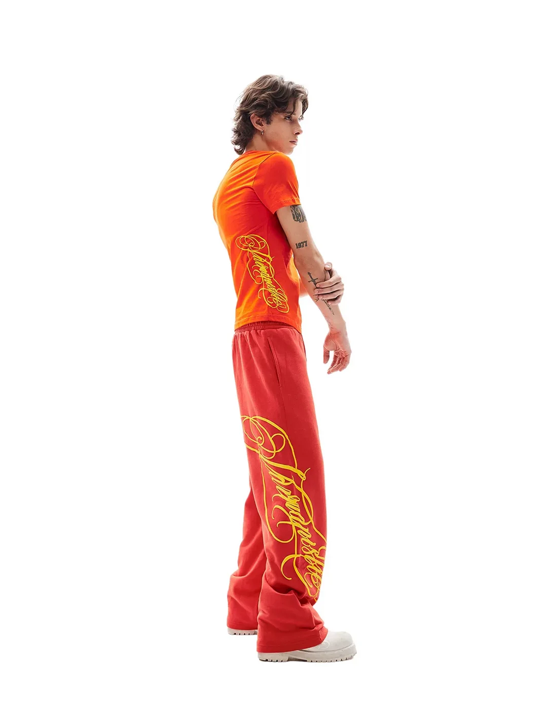 KARMANISTIC | Loose Wide Leg Graphic Drawstring Sweatpants