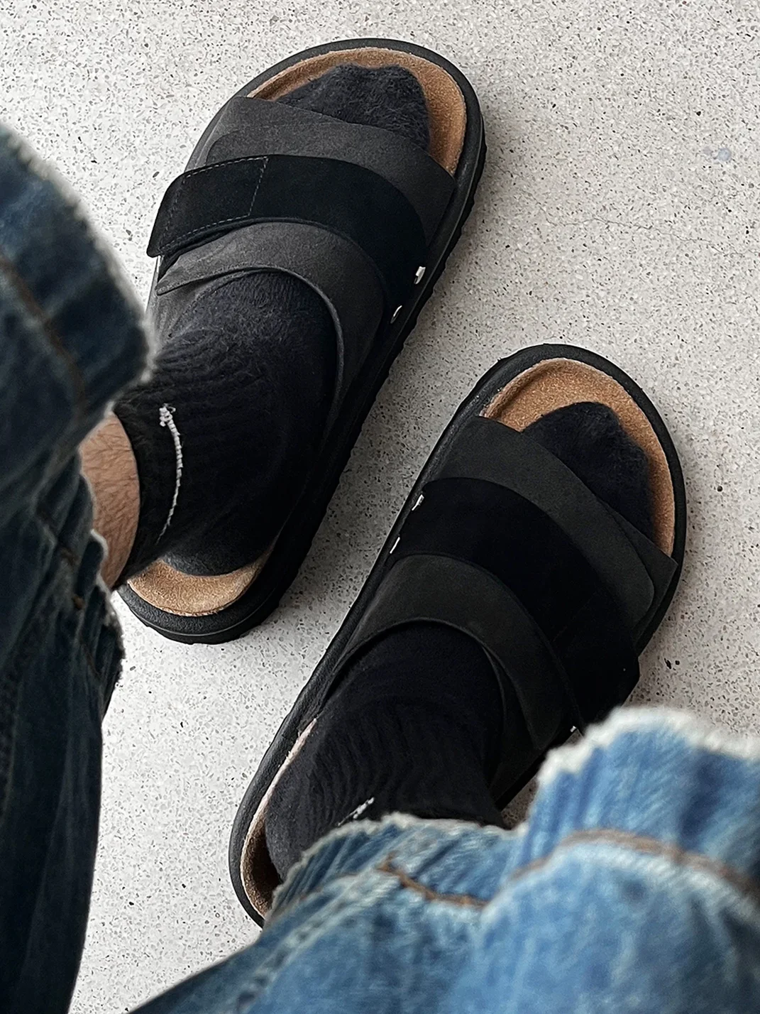 HANQIAORIJI | Studded Platform Leather Slides