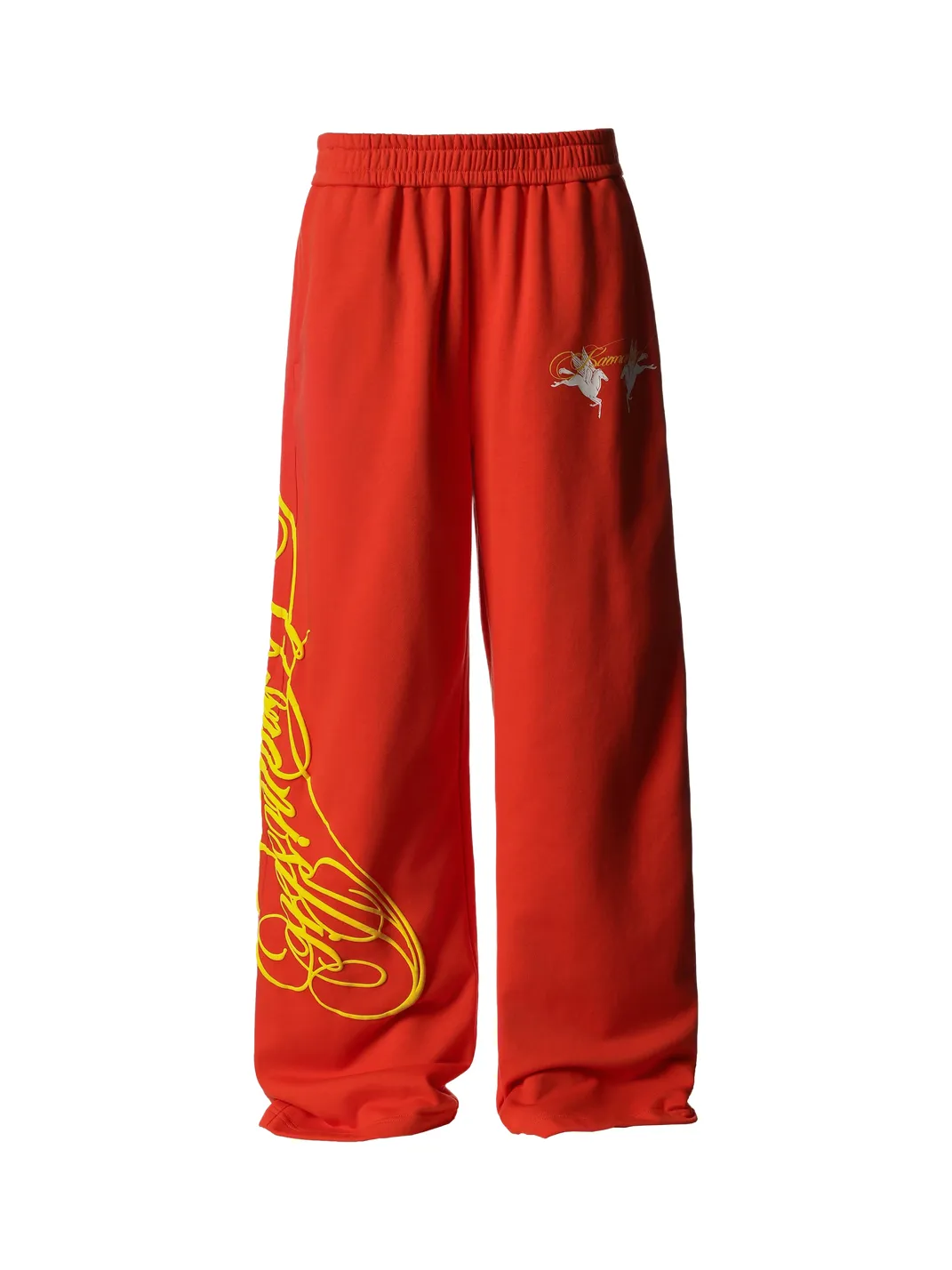 KARMANISTIC | Loose Wide Leg Graphic Drawstring Sweatpants