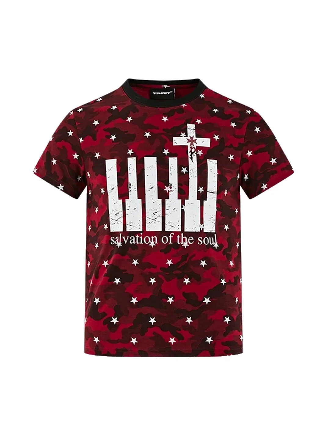 PasET | Slim Fit Star Camouflage Cross Print T-Shirt