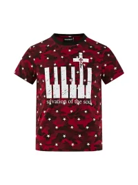 PasET | Slim Fit Star Camouflage Cross Print T-Shirt