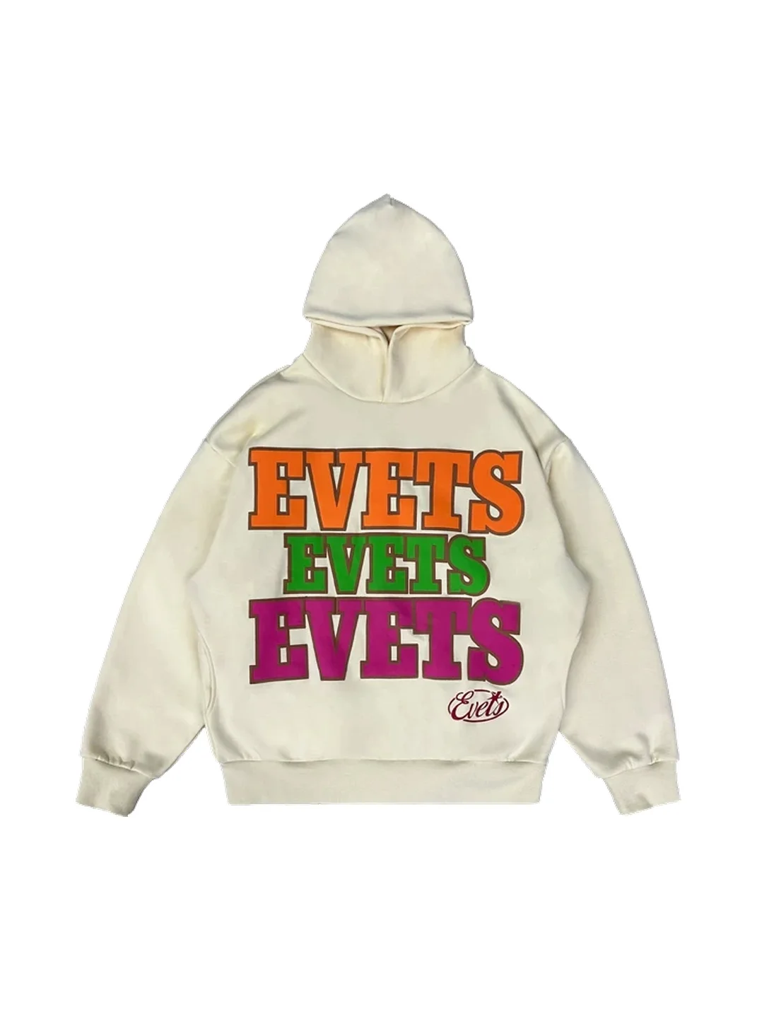 EVETS | Puff Logo Print Hoodie
