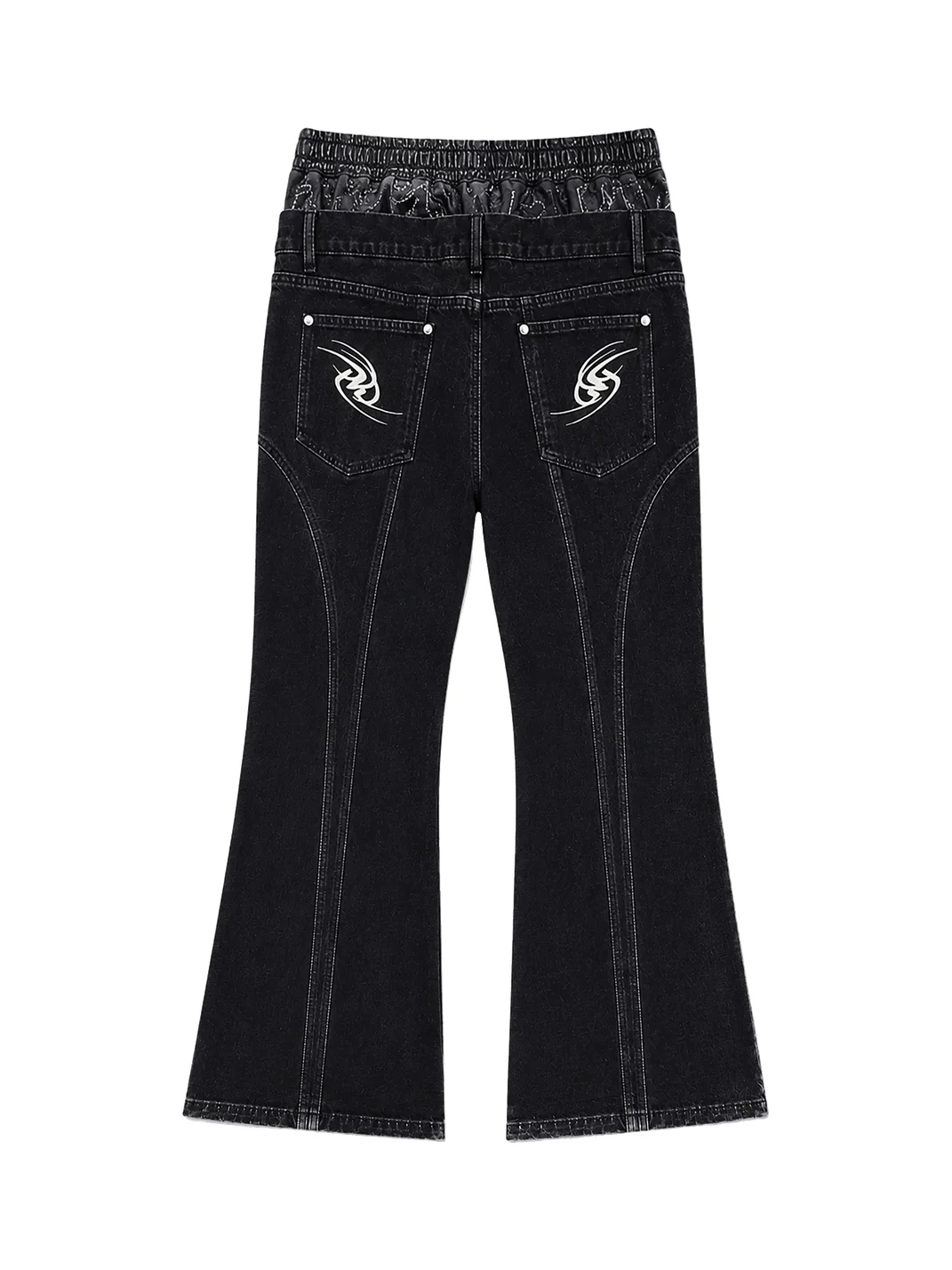 PAIKI | Totem Double-Waist Rivet Flared Jeans