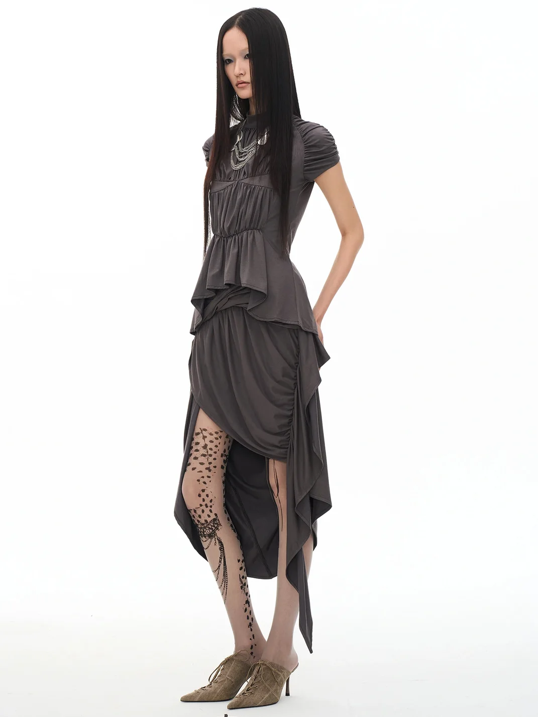 Popoop | Medieval Ruched Mock Neck Top