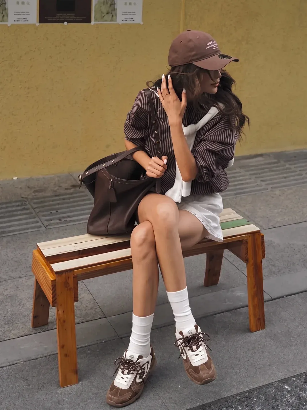 PINKAMOR | Brown White Wing Training Sneakers