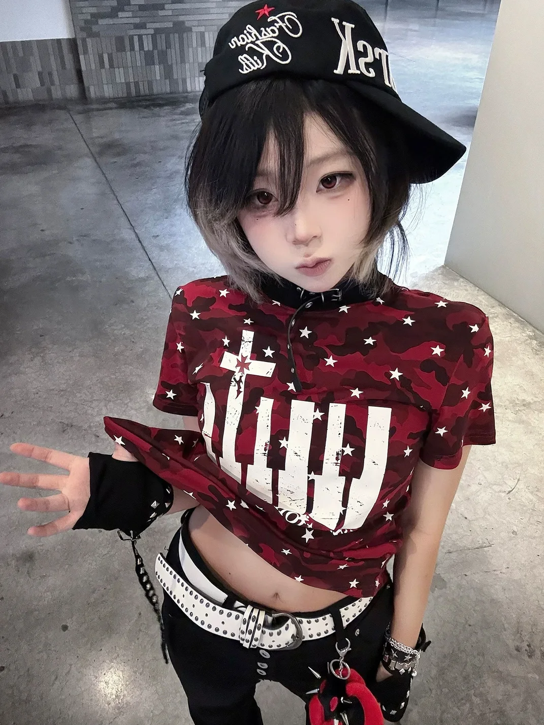 PasET | Slim Fit Star Camouflage Cross Print T-Shirt