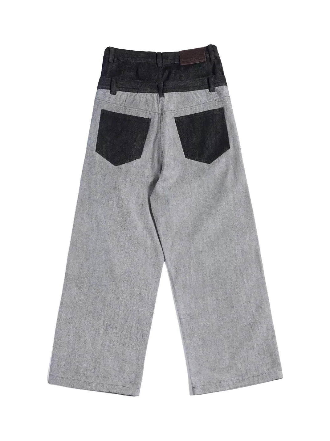 HAS2SONS | Double Waist Wide Leg Printed Selvedge Jeans
