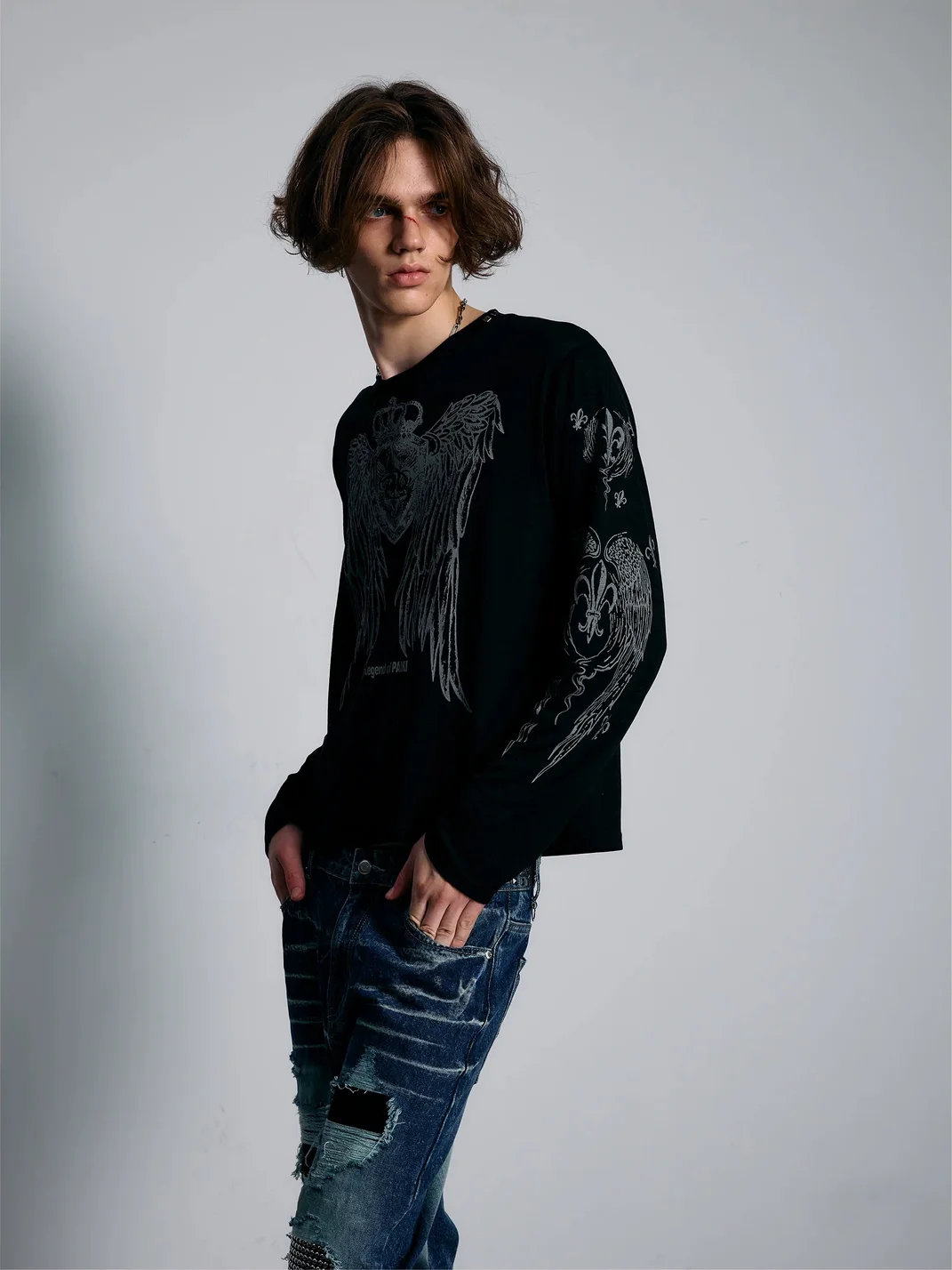 PAIKI | Wing Crest Loose Long Sleeve T-Shirt