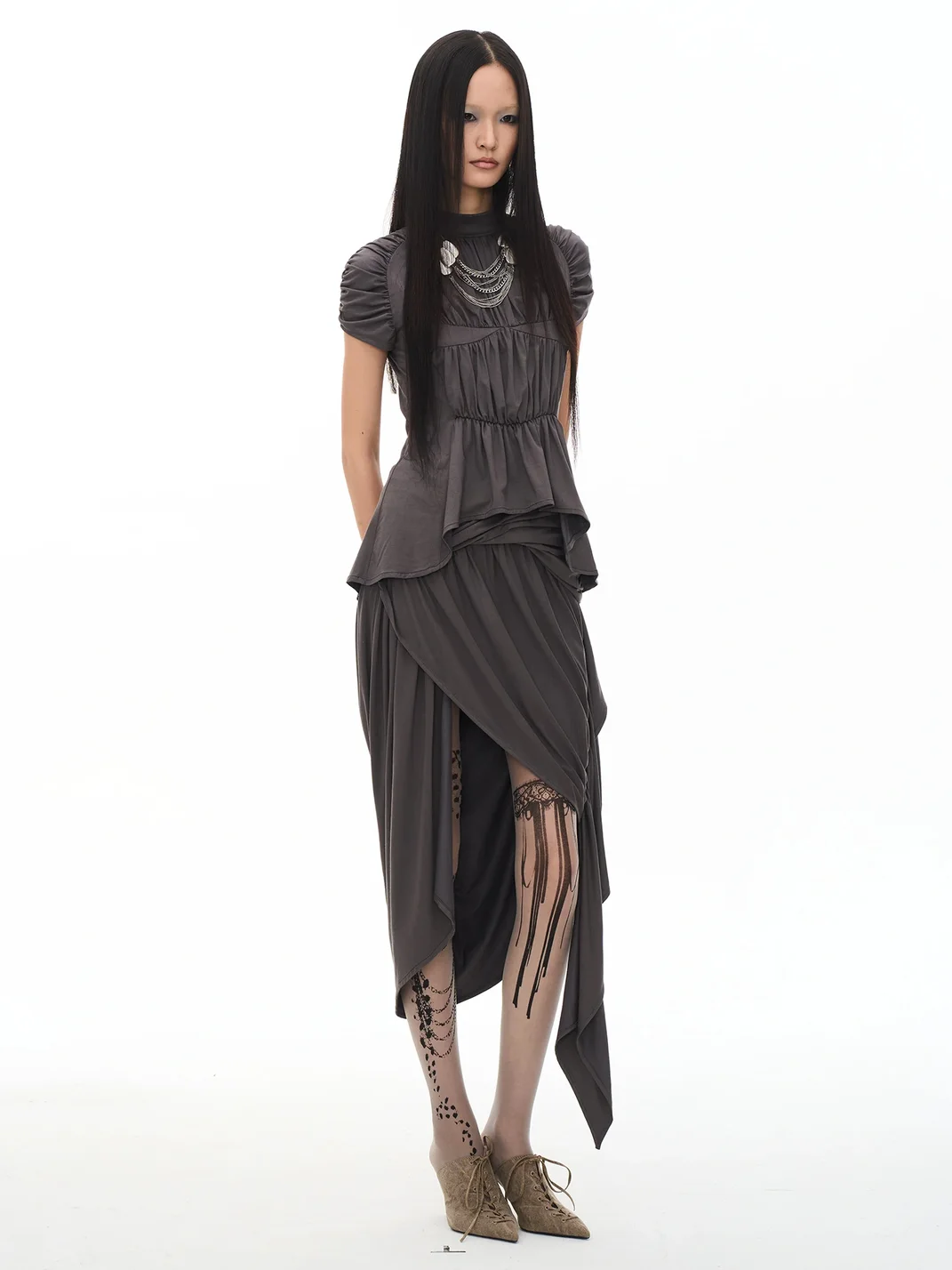 Popoop | Medieval Ruched Mock Neck Top