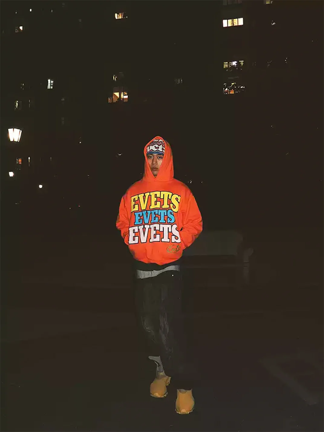 EVETS | Puff Logo Print Hoodie