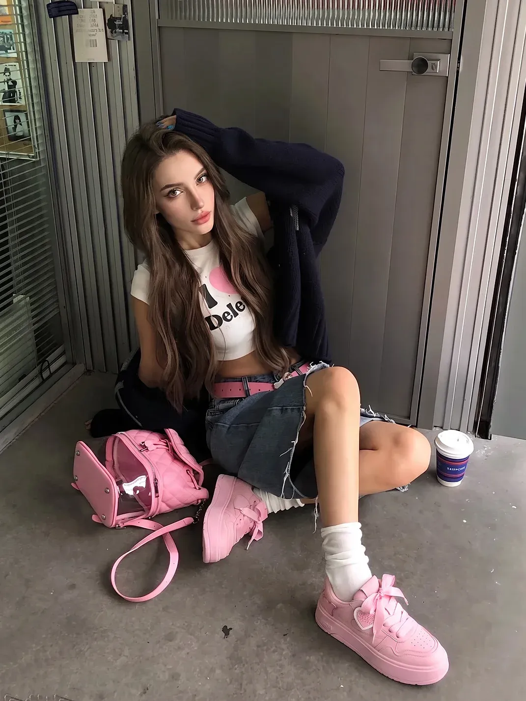 PINKAMOR | Women's Pink Cupid Platform Skate Sneakers