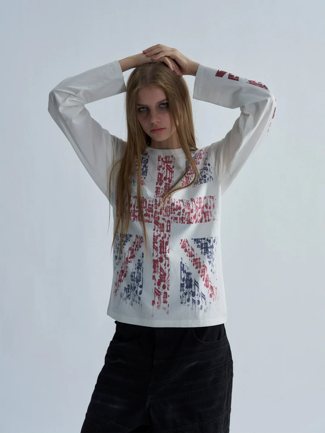 PAIKI | Musical Note Union Jack Long Sleeve T-Shirt