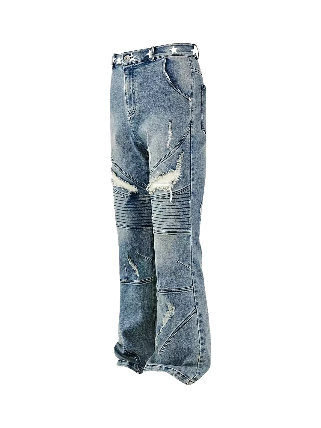 PasET | Distressed Star Detail Flared Jeans