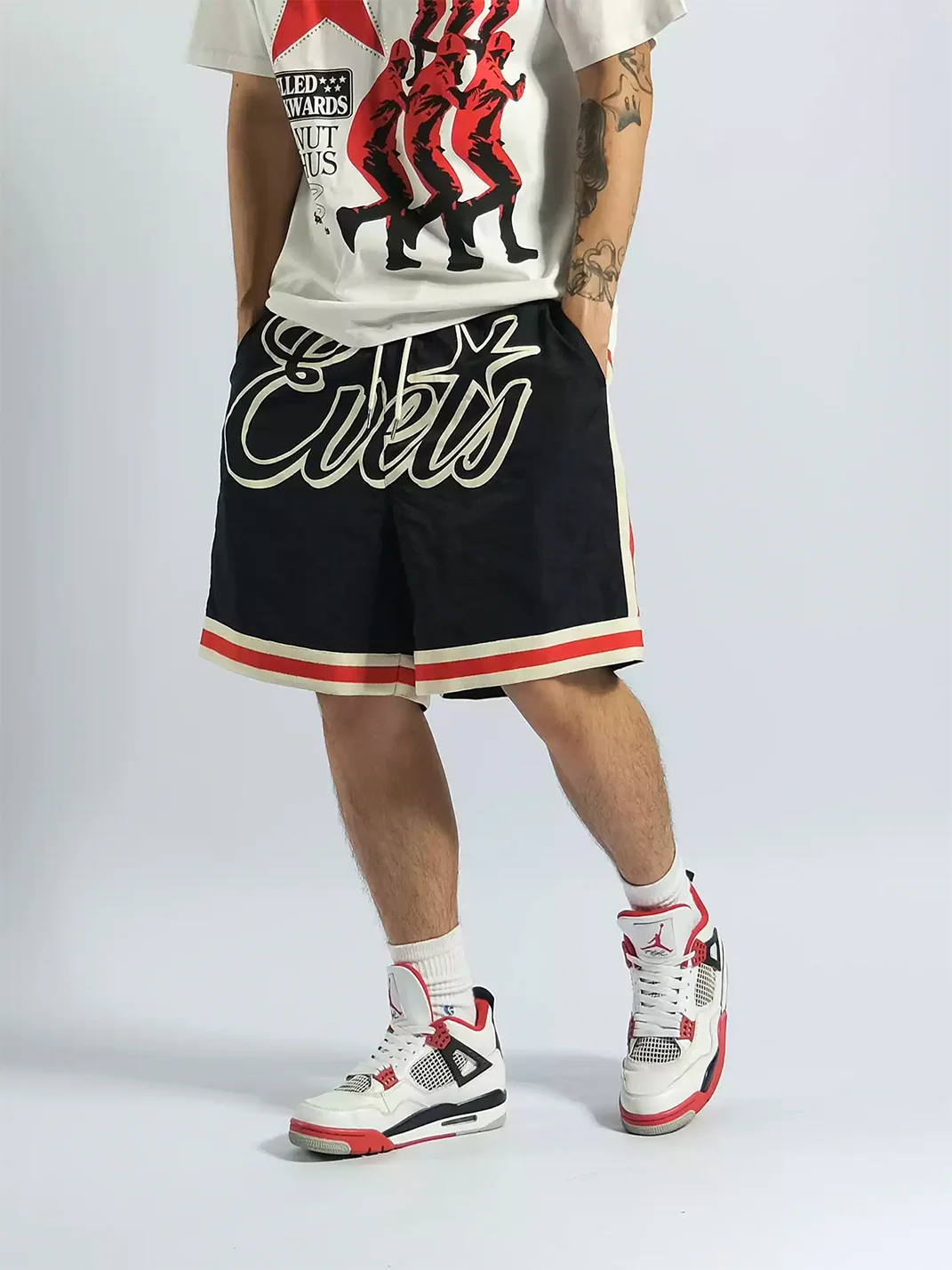 EVETS | Printed Drawstring Basketball Shorts