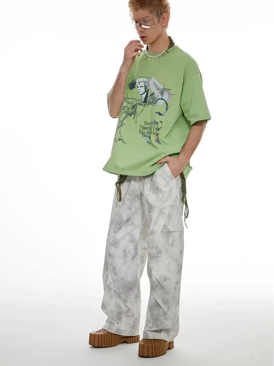 PasET | Distressed Wide Leg Straight Cargo Pants