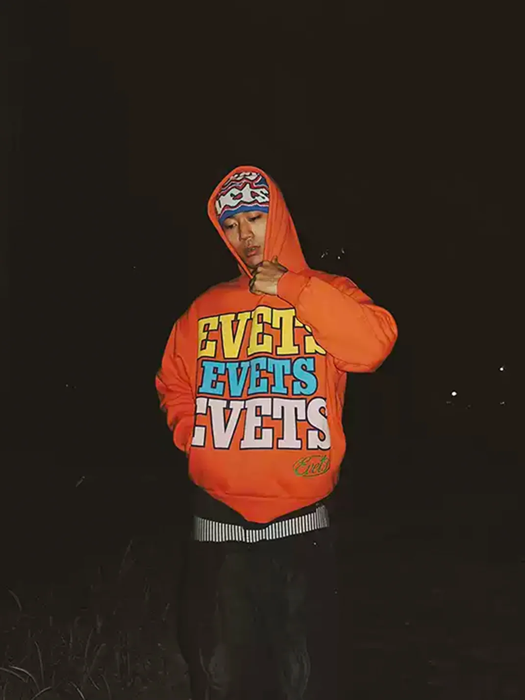 EVETS | Puff Logo Print Hoodie