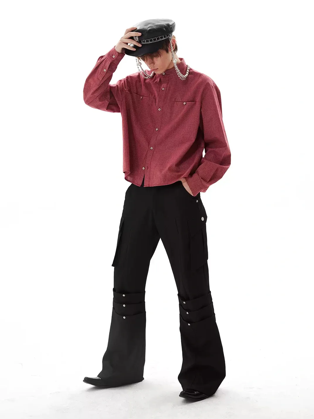 PasET | Ruched Micro-Flare Cargo Trousers