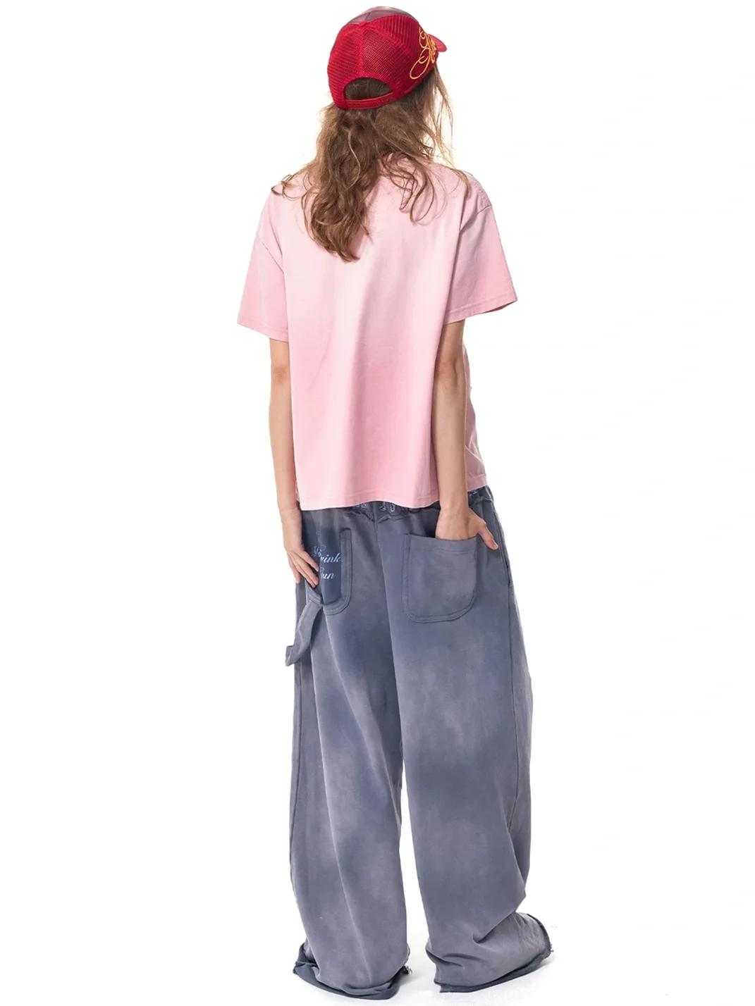 HAS2SONS | Washed Patch Embroidered Wide-Leg Sweatpants