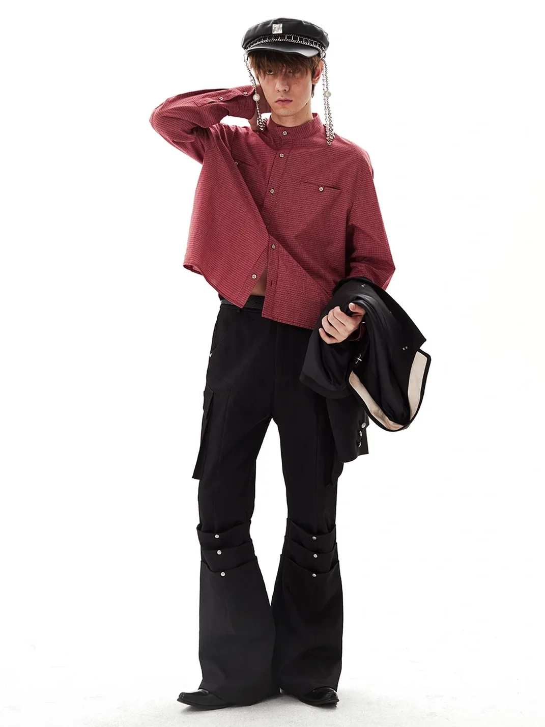 PasET | Ruched Micro-Flare Cargo Trousers