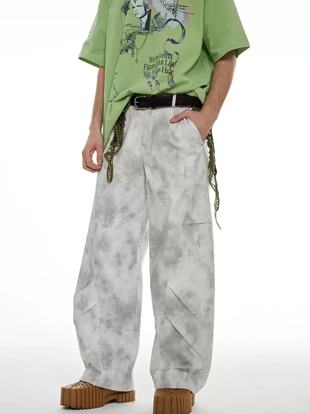 PasET | Distressed Wide Leg Straight Cargo Pants