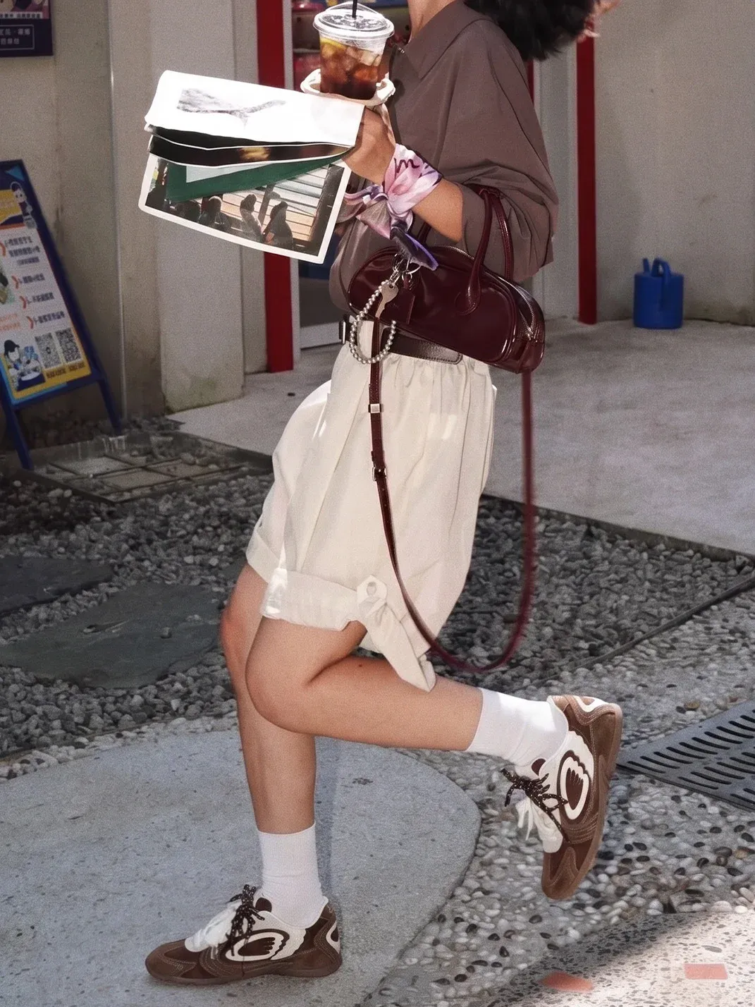 PINKAMOR | Brown White Wing Training Sneakers