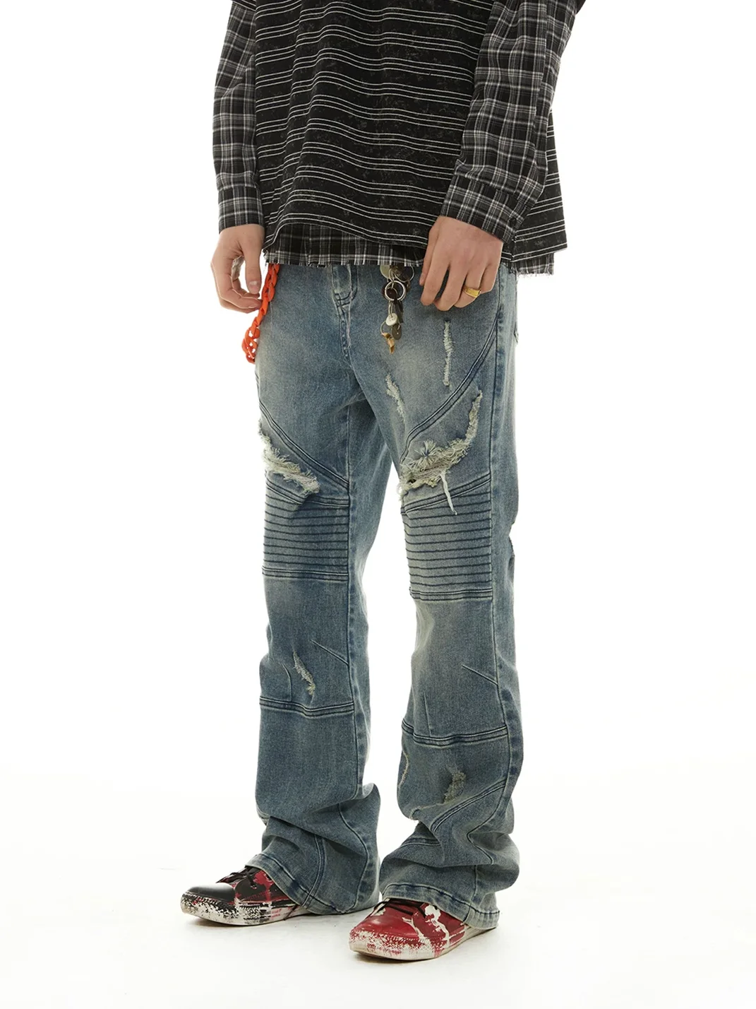 PasET | Distressed Star Detail Flared Jeans