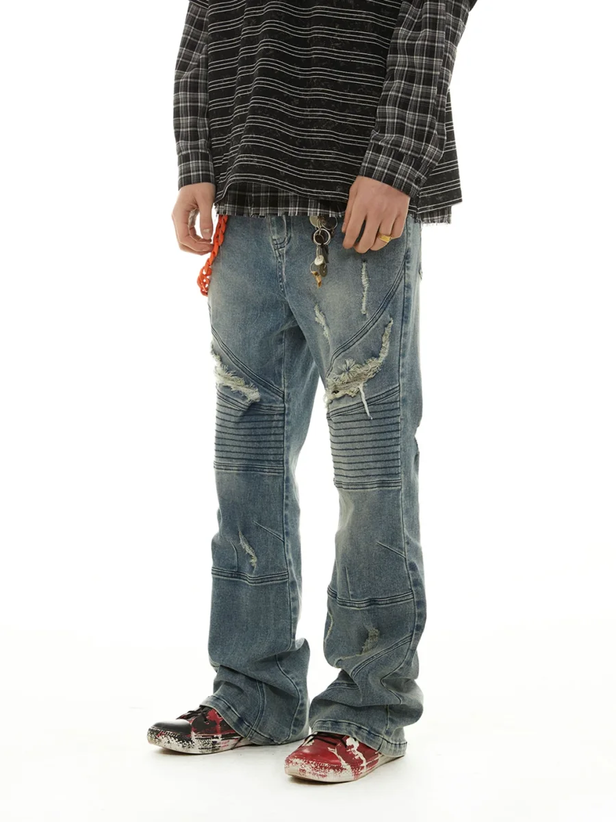 PasET | Distressed Star Detail Flared Jeans - 2