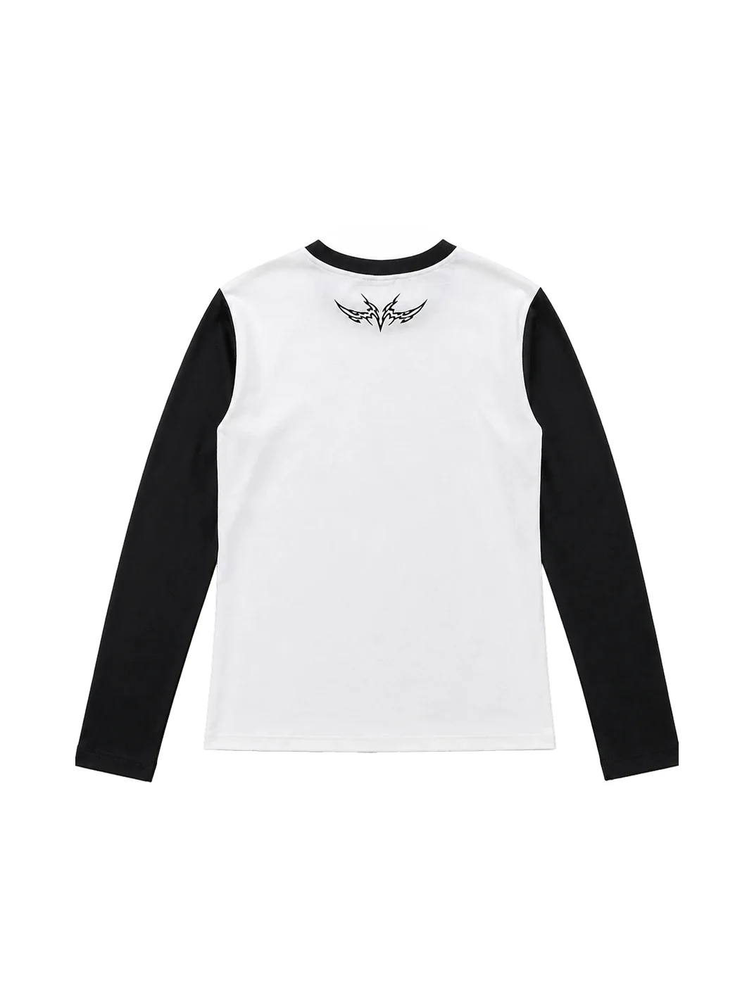 PAIKI | Skull Cross Colorblock Long Sleeve T-Shirt