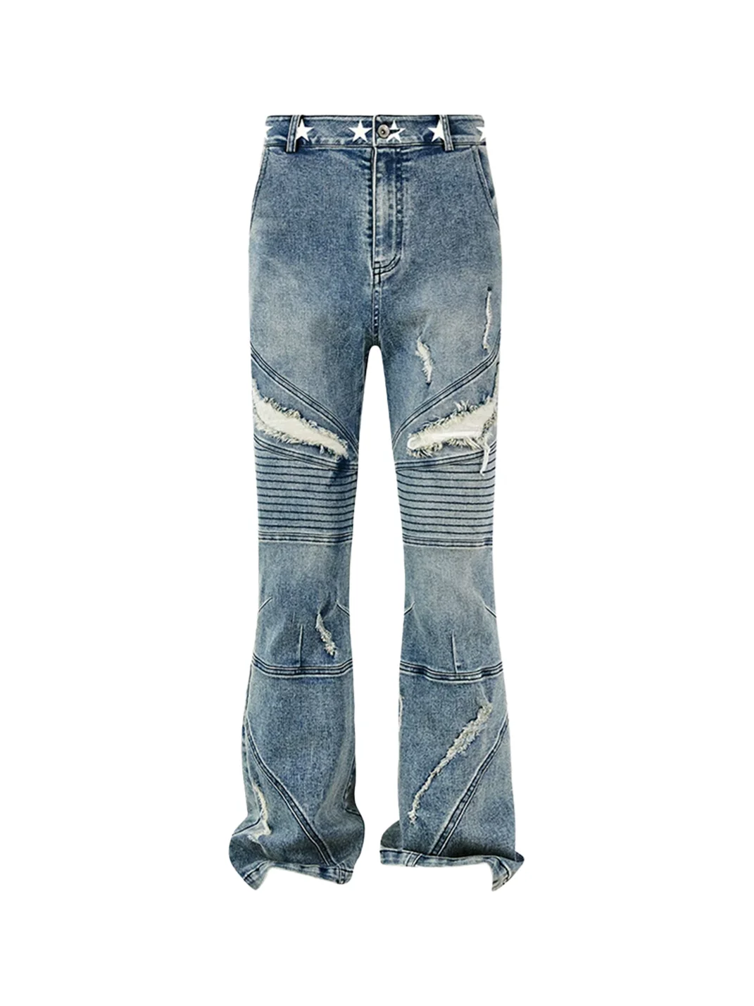 PasET | Distressed Star Detail Flared Jeans