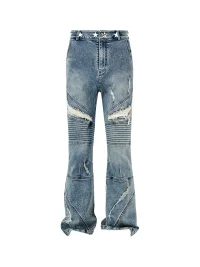 PasET | Distressed Star Detail Flared Jeans