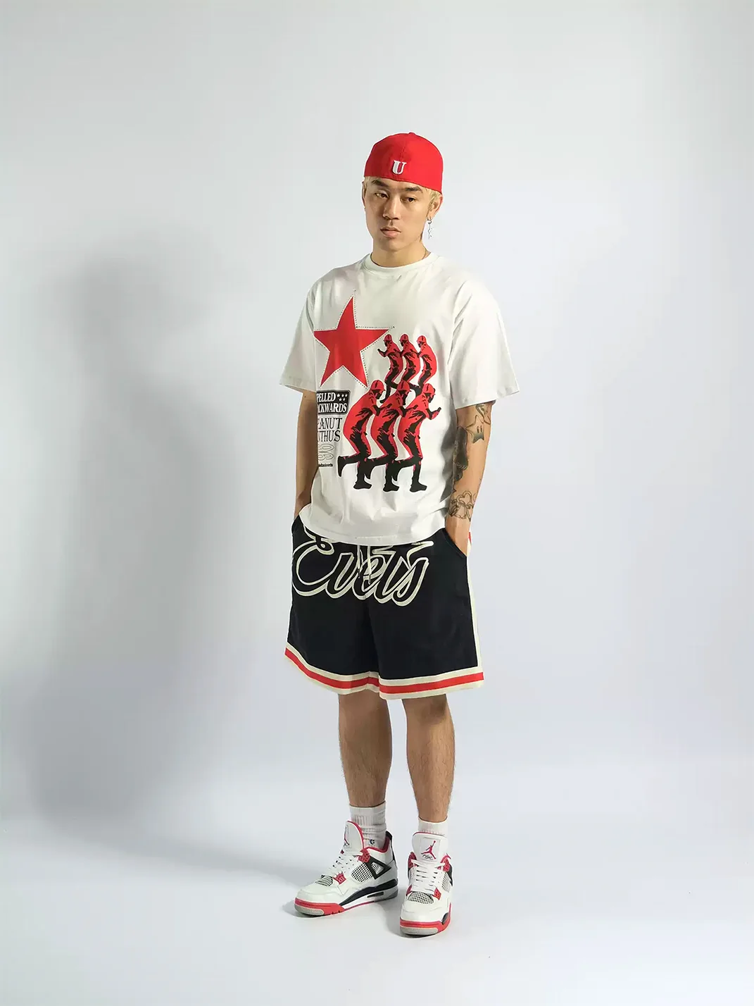 EVETS | Printed Drawstring Basketball Shorts