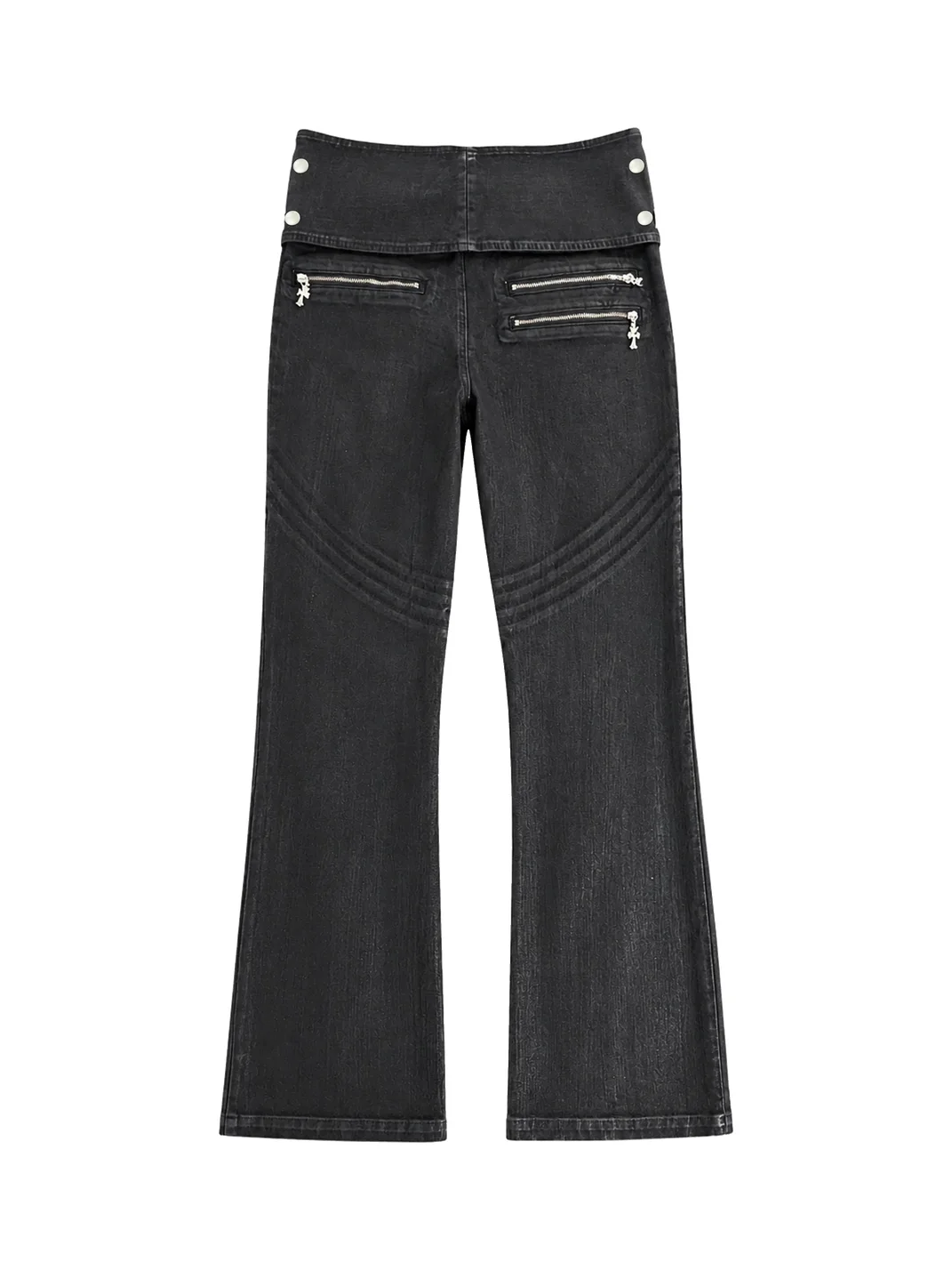 PAIKI | Embroidered Detachable Waist Slim Flare Jeans