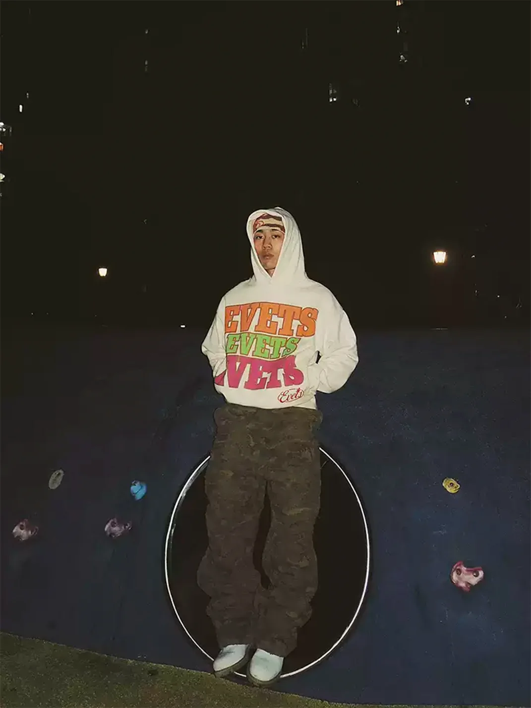 EVETS | Puff Logo Print Hoodie